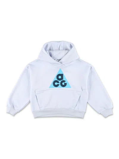 Nike Kids' Logo-print Hoodie In Light Grey