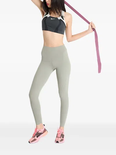 Nike Logo-print Leggings In Gray