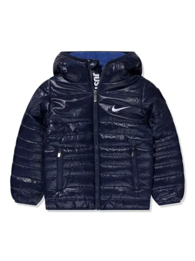 Nike Kids' Logo-print Padded Jacket In Blue