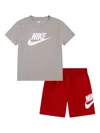 Nike Kids Woven Short Set In Gray