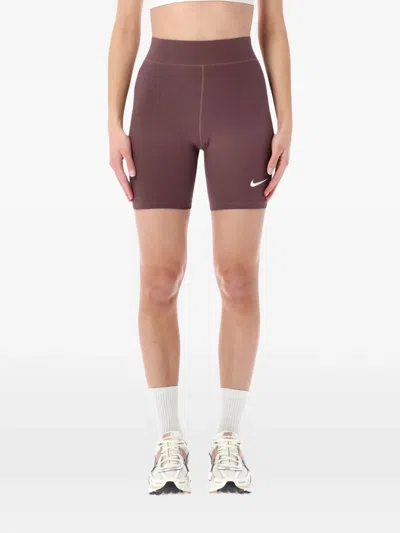 Nike Logo-print Shorts In Burgundy