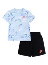 Nike Logo-print Shorts Set In ブラック