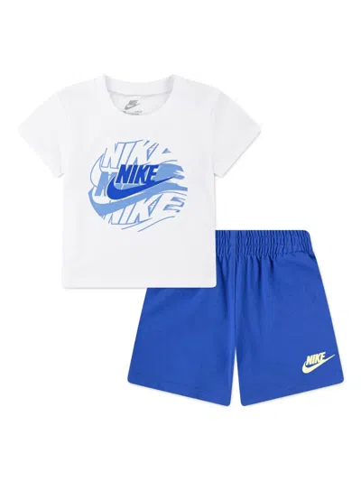 Nike Babies' Logo-print Shorts Set In Blue