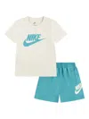 Nike Logo-print Shorts Set In Blue
