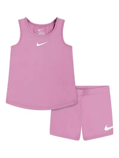 Nike Babies' Logo-print Shorts Set In Pink