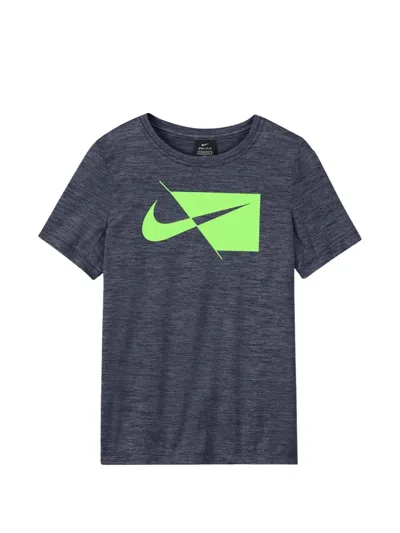Nike Kids' Logo-print T-shirt In Blue