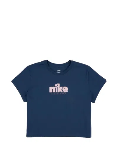 Nike Logo-print T-shirt In Blue