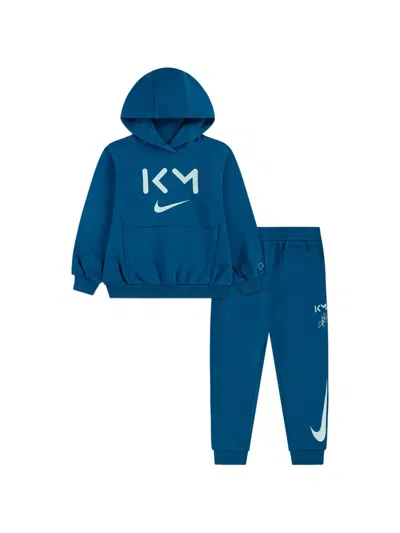 Nike Kids' Logo-print Tracksuit In Blue
