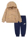 Nike Logo Print Tracksuit Set In Neutrals