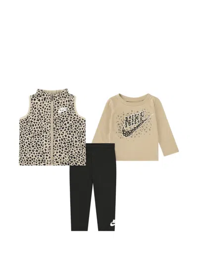 Nike Babies' Logo-print Trouser Set In Brown