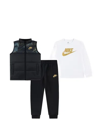Nike Kids' Logo-print Trousers Set (set Of Three) In Black