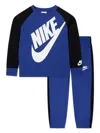 Nike Logo-print Two-tone Fleece Tracksuit In Blue