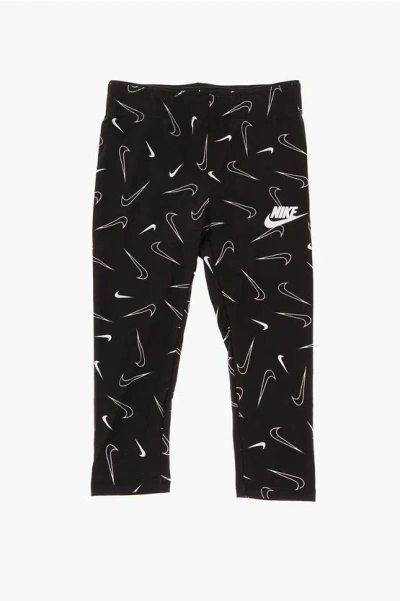 Nike Logo Printed Leggings In Black