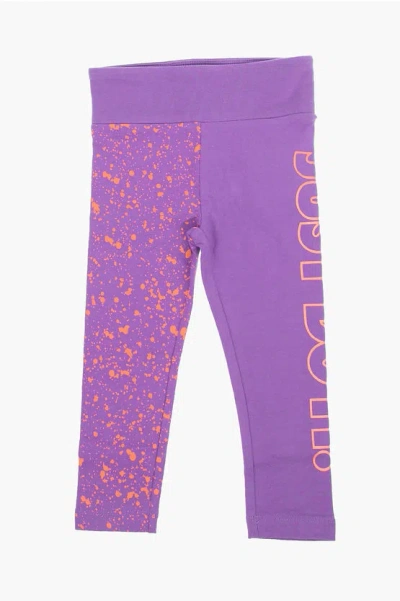 Nike Logo Printed Leggings In Purple