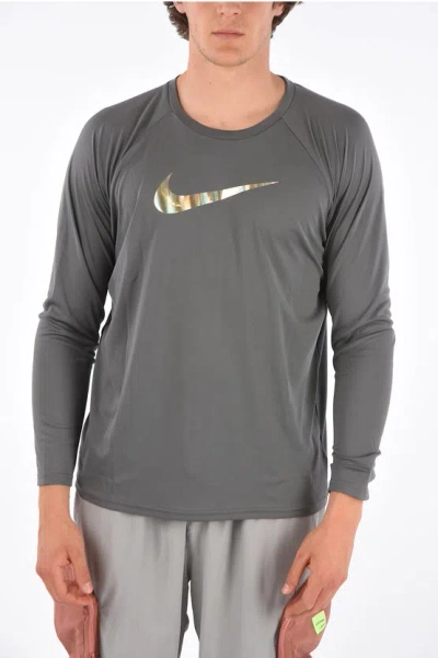 Nike Logo Printed T-shirt In Metallic