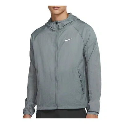 Nike Logo Printing Reflective Woven Casual Sports Hooded Jacket 'grey Blue'