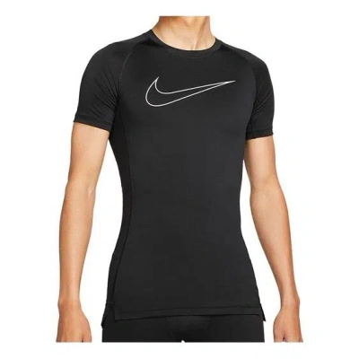 Nike Logo Printing Training Sports Breathable Short Sleeve Gym Clothes Black