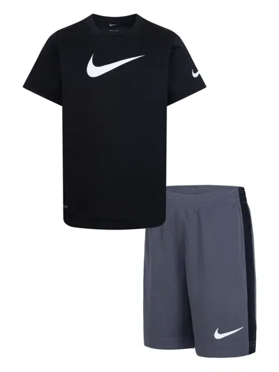 Nike Kids' Logo Short Set In Grey