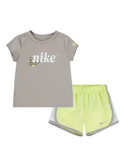 Nike Babies' Logo Short Set In Neutrals