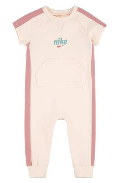 Nike Babies'  Logo Short Sleeve Romper In Pink