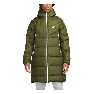 Nike Logo Sports Hooded Down Coat 'military Green'