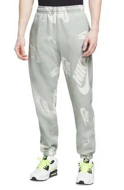 Nike Logo Sweatpants In Grey Fog/game Royal
