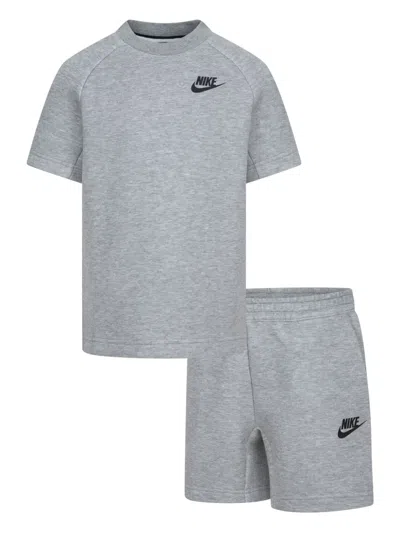 Nike Babies' Logo T-shirt And Shorts Set In Grey
