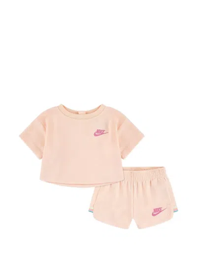 Nike Babies' Logo T-shirt And Shorts Set In Neutral