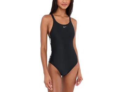 Nike Logo Tape Fastback One-piece Women's Swimsuits One Piece Black: Xl, Polyester/spandex
