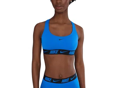 Nike Logo Tape Racerback Bikini Top In Blue