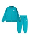 Nike Solid Color Sweatshirt And Joggers Set With Logoed Side Band In 蓝色
