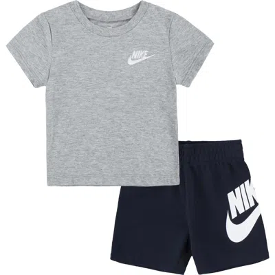 Nike Babies'  Logo T-shirt & Shorts Set In Gray