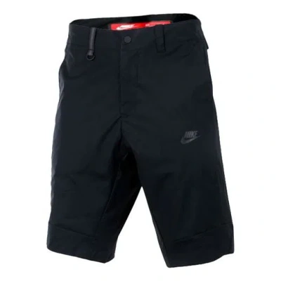 Nike Logo Waterproof Zipper Cargo Shorts Black