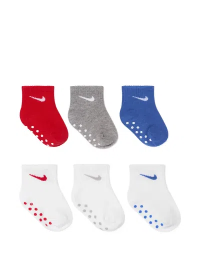 Nike Babies' Logo-detail Socks (set Of Six) In White