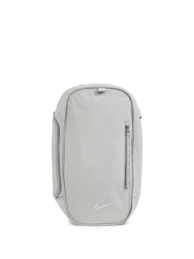 Nike Logo-embroidered Backpack In Gray