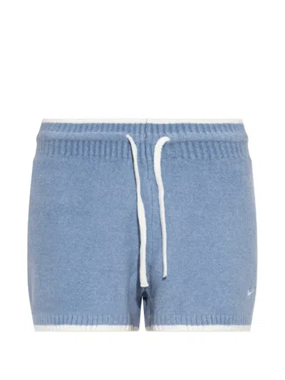 Nike Logo-embroidered Drawstring Shorts In Blue