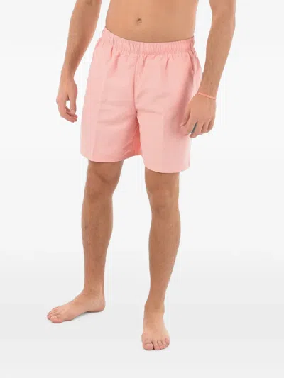 Nike Logo-embroidered Elasticated-waistband Swim Shorts In Pink