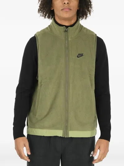 Nike Logo-embroidered Gilet In Green