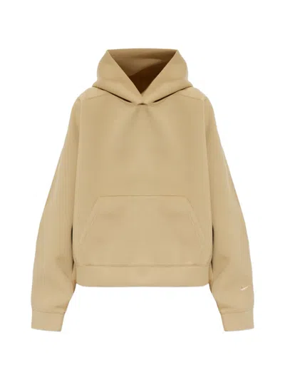 Nike Logo-embroidered Hoodie In Neutral
