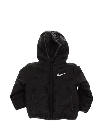 Nike Kids' Logo-embroidered Puffer Jacket In Black