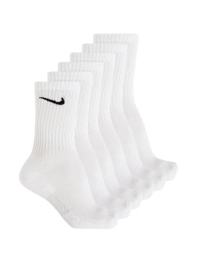 Nike Logo-embroidered Ribbed Socks (set Of Three) In White