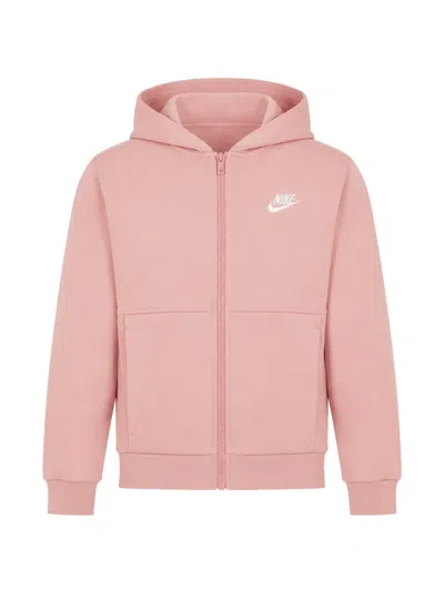 Nike Kids' Logo-embroidered Zip-up Hoodie In Pink