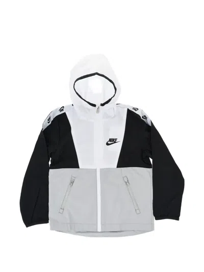 Nike Kids' Logo-print Color-block Jacket In White