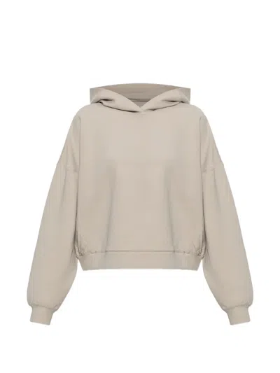 Nike Logo-print Cropped Hoodie In Neutral