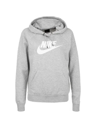Nike Logo-print Drawstring Hoodie In Gray