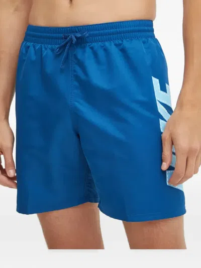 Nike Logo-print Drawstring Swim Shorts In Animal Print
