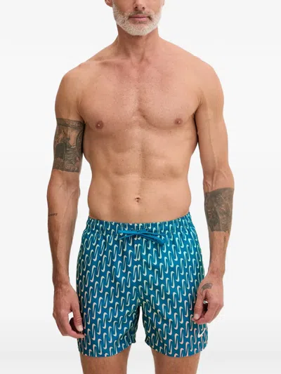 Nike Logo-print Drawstring Swim Shorts In Blue