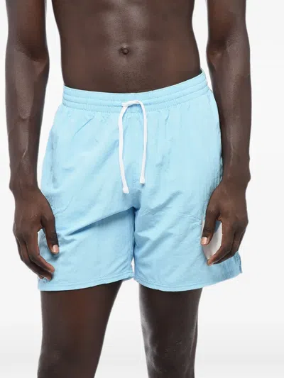 Nike Logo-print Drawstring Swim Shorts In Blue