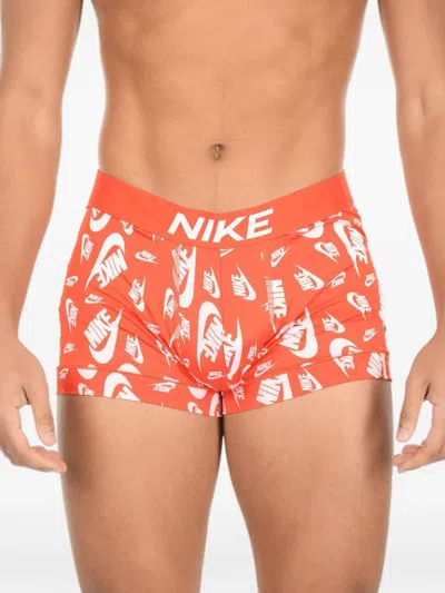 Nike Logo-print Dri-fit Boxers In Orange
