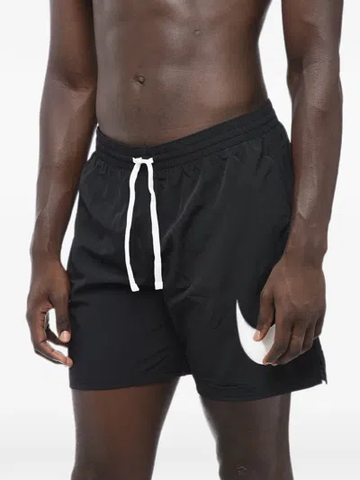 Nike Logo-print Elasticated Swim Shorts In Black